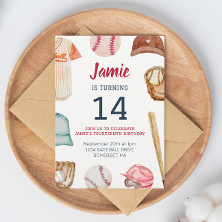 Baseball Any Age Boy Birthday Invitation