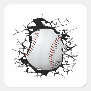 Baseball Apparel - Baseball Square Sticker