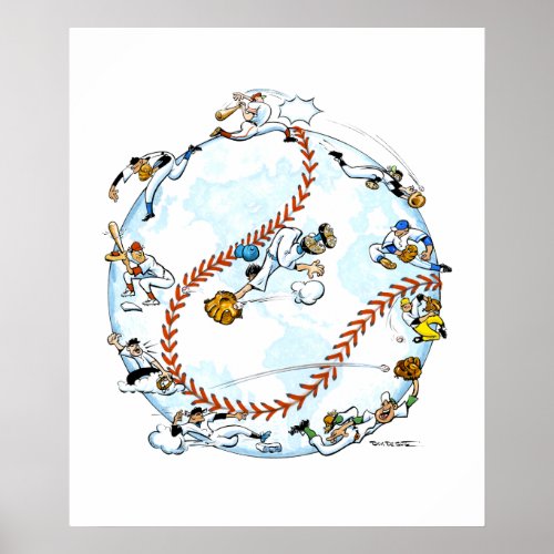 Baseball Around the World Art Poster