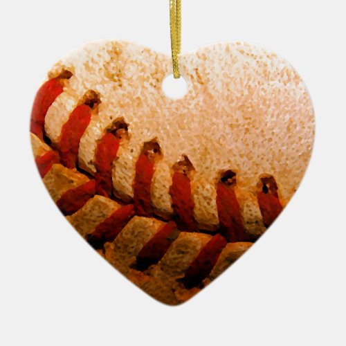 Baseball Art Ceramic Ornament