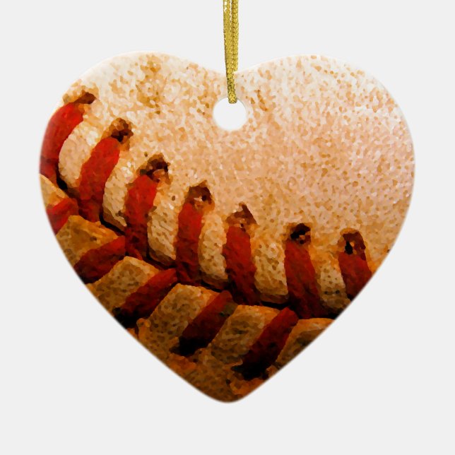 Baseball Art Ceramic Ornament (Front)