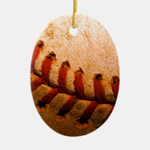 Baseball Art Ceramic Ornament