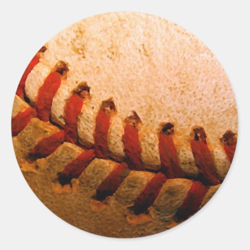 Baseball Art Classic Round Sticker
