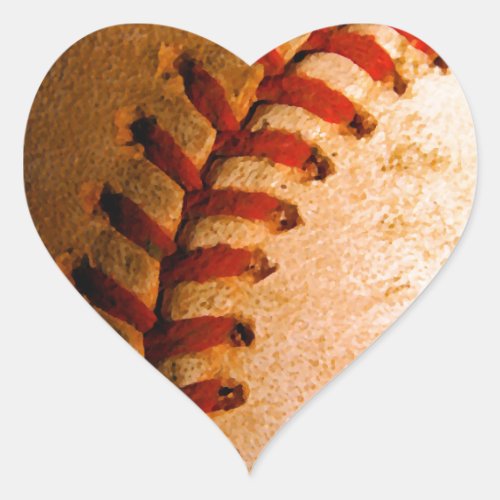 Baseball Art Heart Sticker