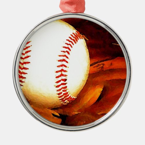 Baseball Art Metal Ornament