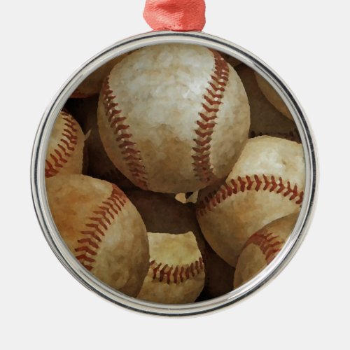 Baseball Art Metal Ornament