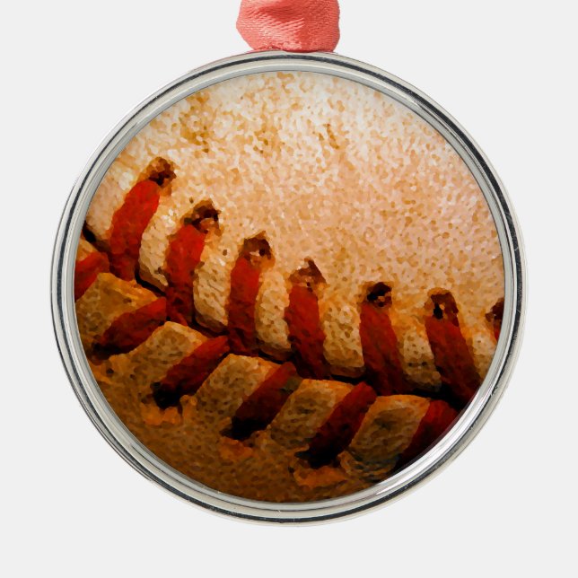 Baseball Art Metal Ornament (Front)