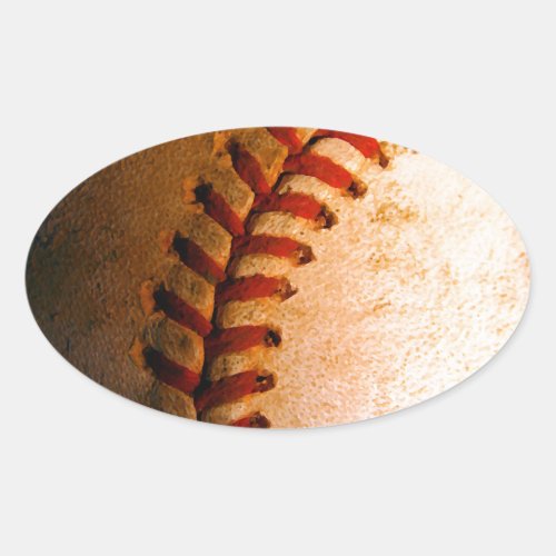Baseball Art Oval Sticker