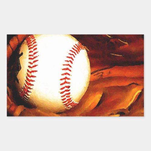 Baseball Art Rectangular Sticker