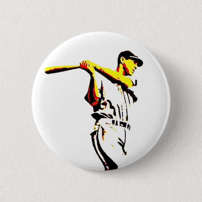 Baseball Artwork - Baseball Player Button (Front)