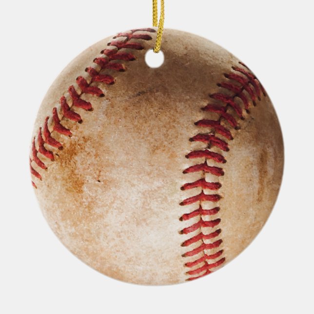 Baseball Artwork Ceramic Ornament (Front)