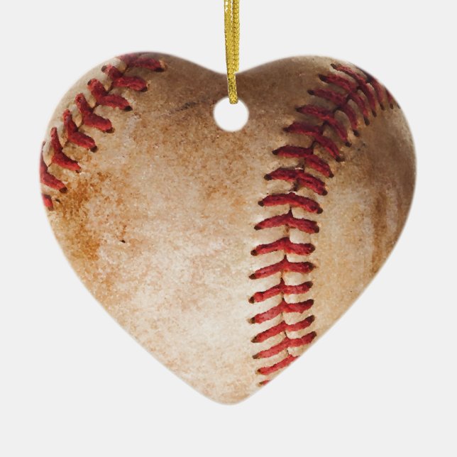 Baseball Artwork Ceramic Ornament (Front)