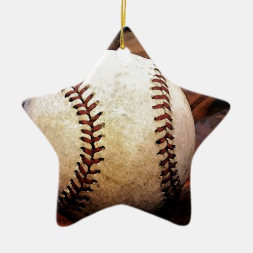 Baseball Artwork Ceramic Ornament