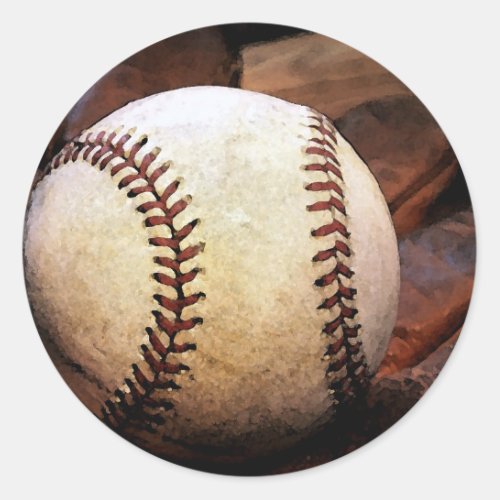 Baseball Artwork Classic Round Sticker