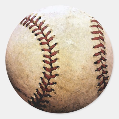 Baseball Artwork Classic Round Sticker