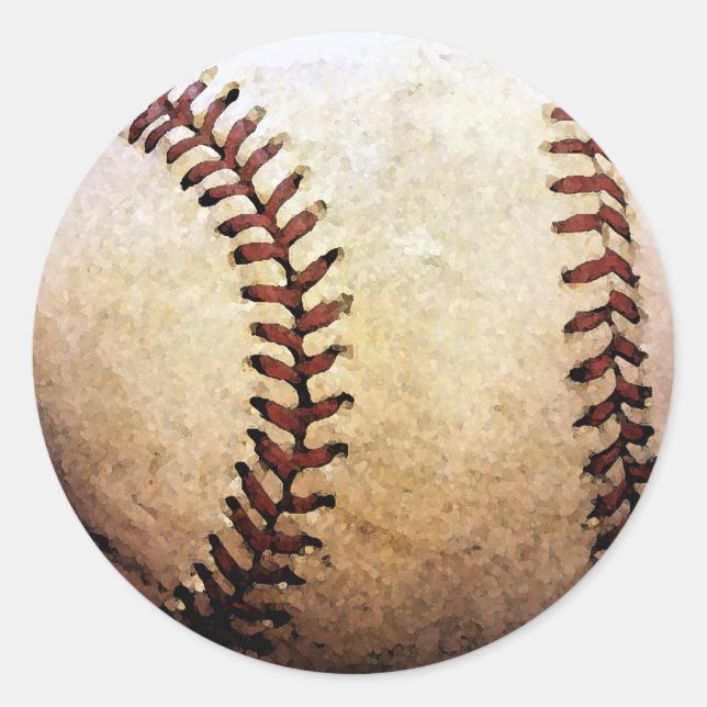 Baseball Artwork Classic Round Sticker (Front)