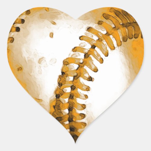 Baseball Artwork Heart Sticker