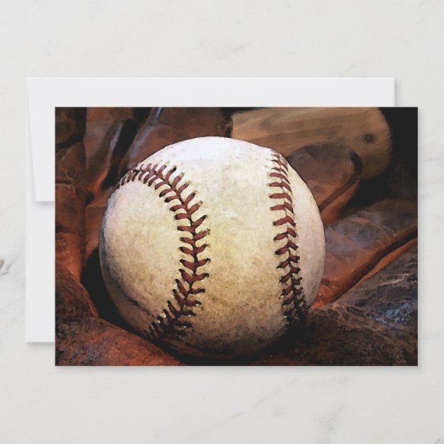 Baseball Artwork Invitations (Front)