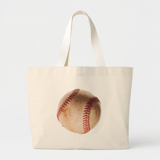 Baseball Artwork Large Tote Bag (Front)