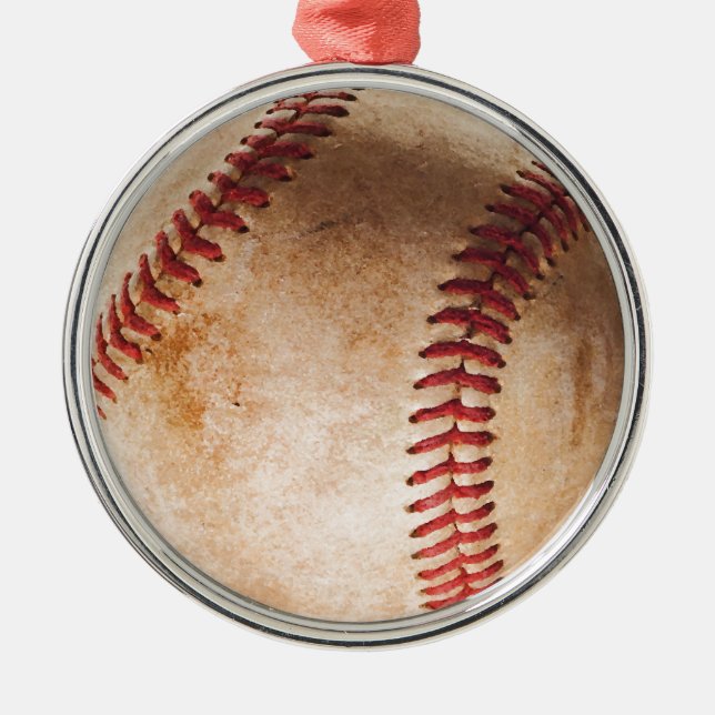 Baseball Artwork Metal Ornament (Front)