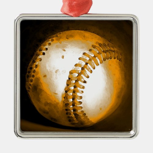 Baseball Artwork Metal Ornament
