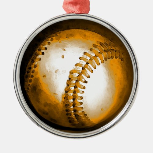Baseball Artwork Metal Ornament