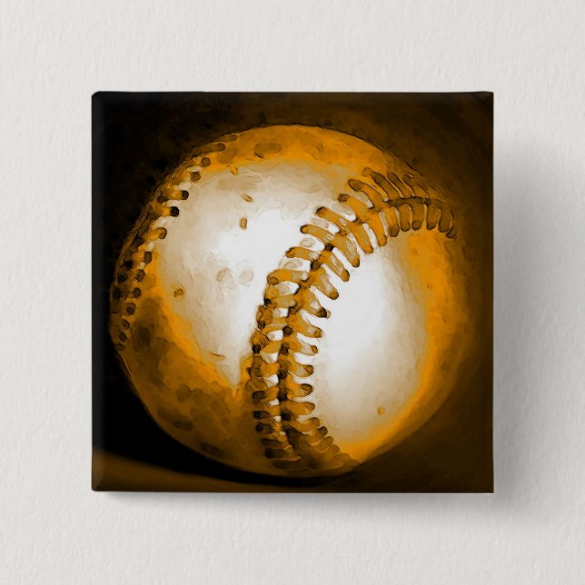 Baseball Artwork Pinback Button (Front)