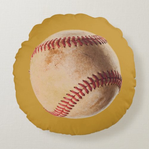 Baseball Artwork Round Pillow