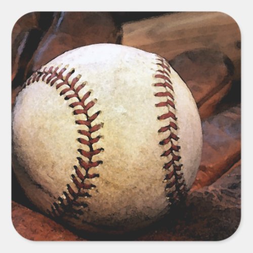 Baseball Artwork Square Sticker