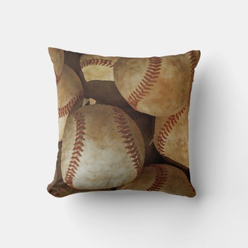 Baseball Artwork Throw Pillow