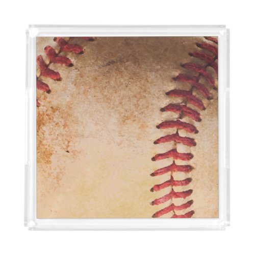 Baseball Artwork Vintage Acrylic Tray