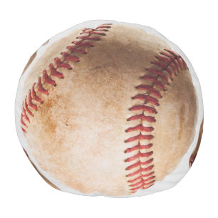 Baseball Artwork Vintage Pouf