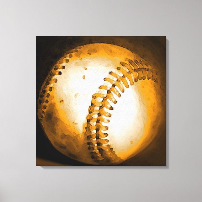 Baseball Artwork Wrapped Canvas Print (Front)