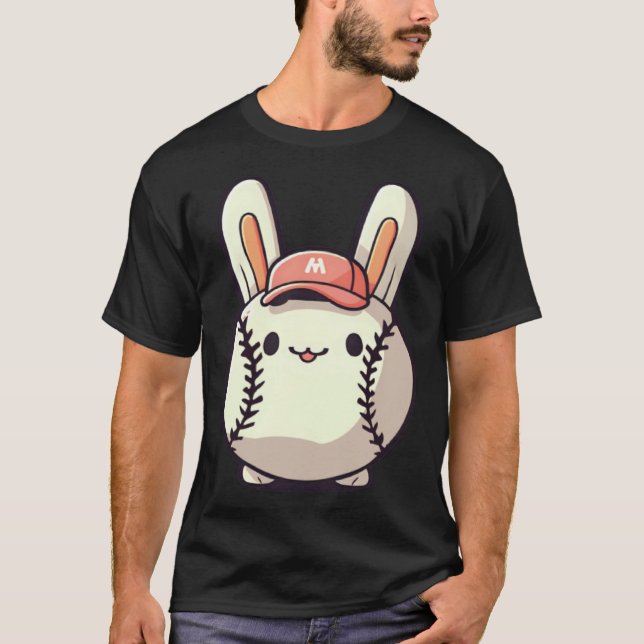 Baseball As Bunny Baseball Easter T-Shirt (Front)
