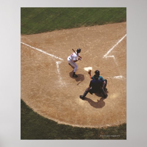 Baseball at Home Plate Poster
