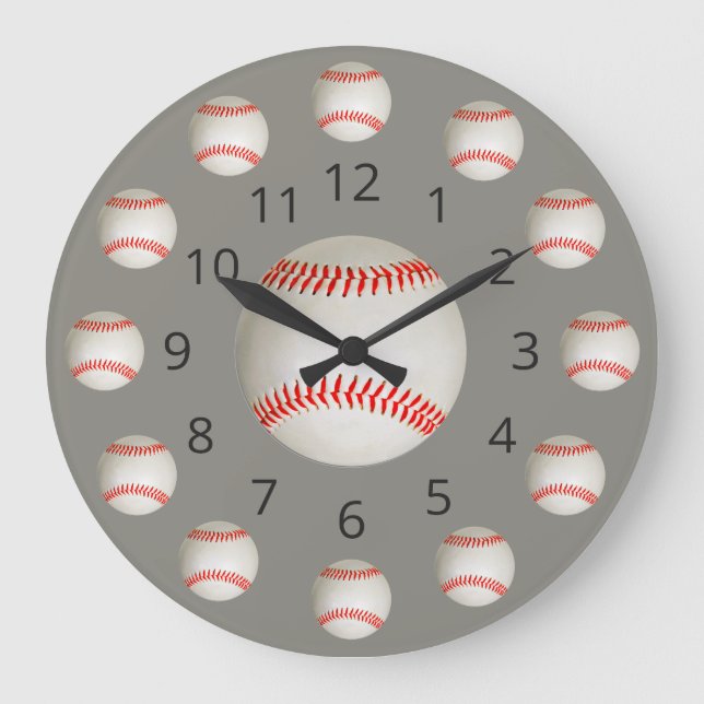 Baseball Atom Clock with Numbers (Front)