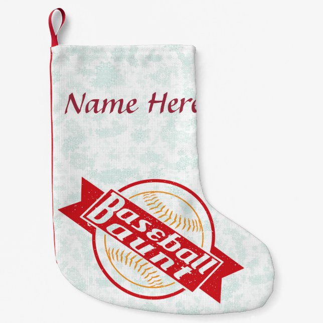 Baseball Aunt Personalized Christmas Stocking (Front)