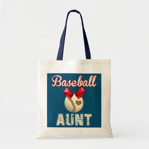 Baseball Aunt Proud Baseball Family Matching Tote Bag