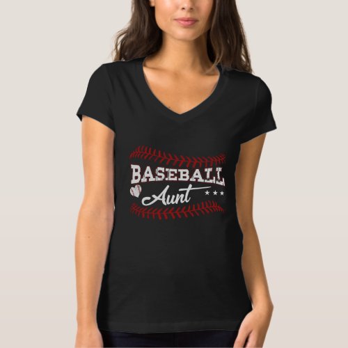 Baseball Aunt Softball Aunt Funny Gift For Mother T_Shirt