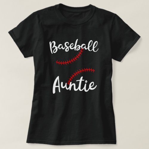 Baseball Auntie Nephew Ball Game Day Gift T_Shirt