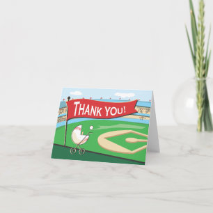 Baseball Baby Carriage Thank You Card