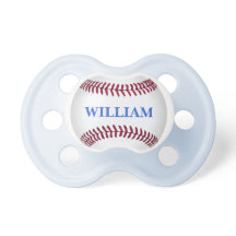 Baseball baby pacifier with name customizable