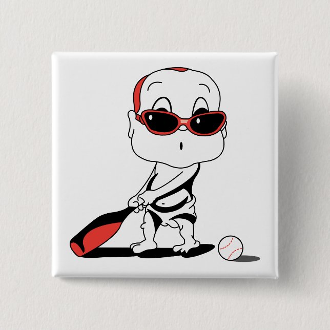 baseball baby pinback button (Front)