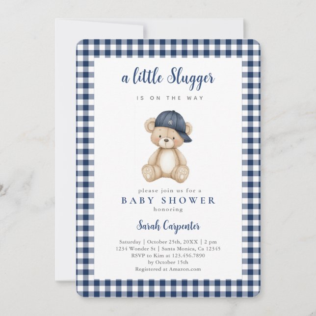 Baseball Baby Shower Boy Invitation (Front)
