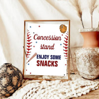 Baseball Baby Shower Concession Stand Sign Sports 
