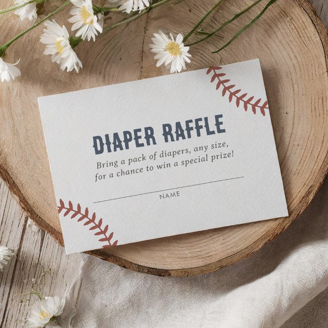 Baseball Baby Shower Diaper Raffle Ticket Enclosure Card (Creator Uploaded)