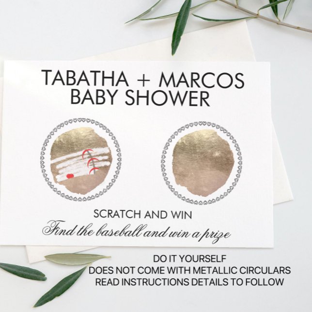 Baseball Baby Shower Game Reveal DIY Scratch Card (Creator Uploaded)