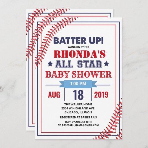 Baseball Baby Shower Invitation