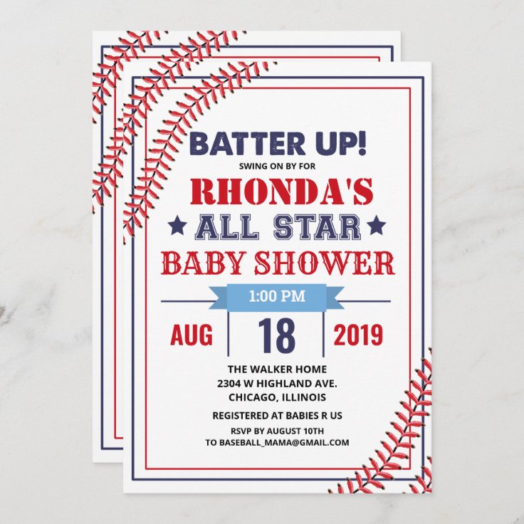 Baseball Baby Shower Invitation Zazzle