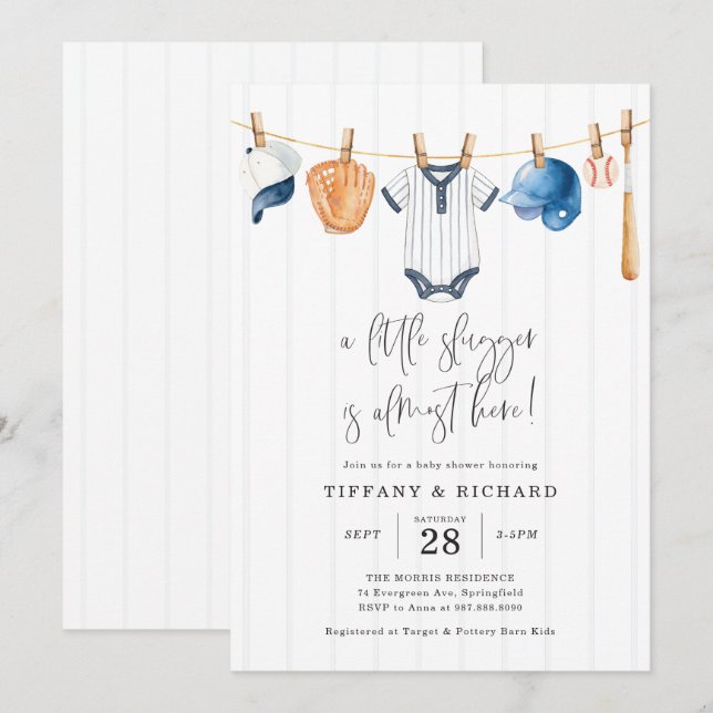 Baseball Baby Shower Invitation (Front/Back)